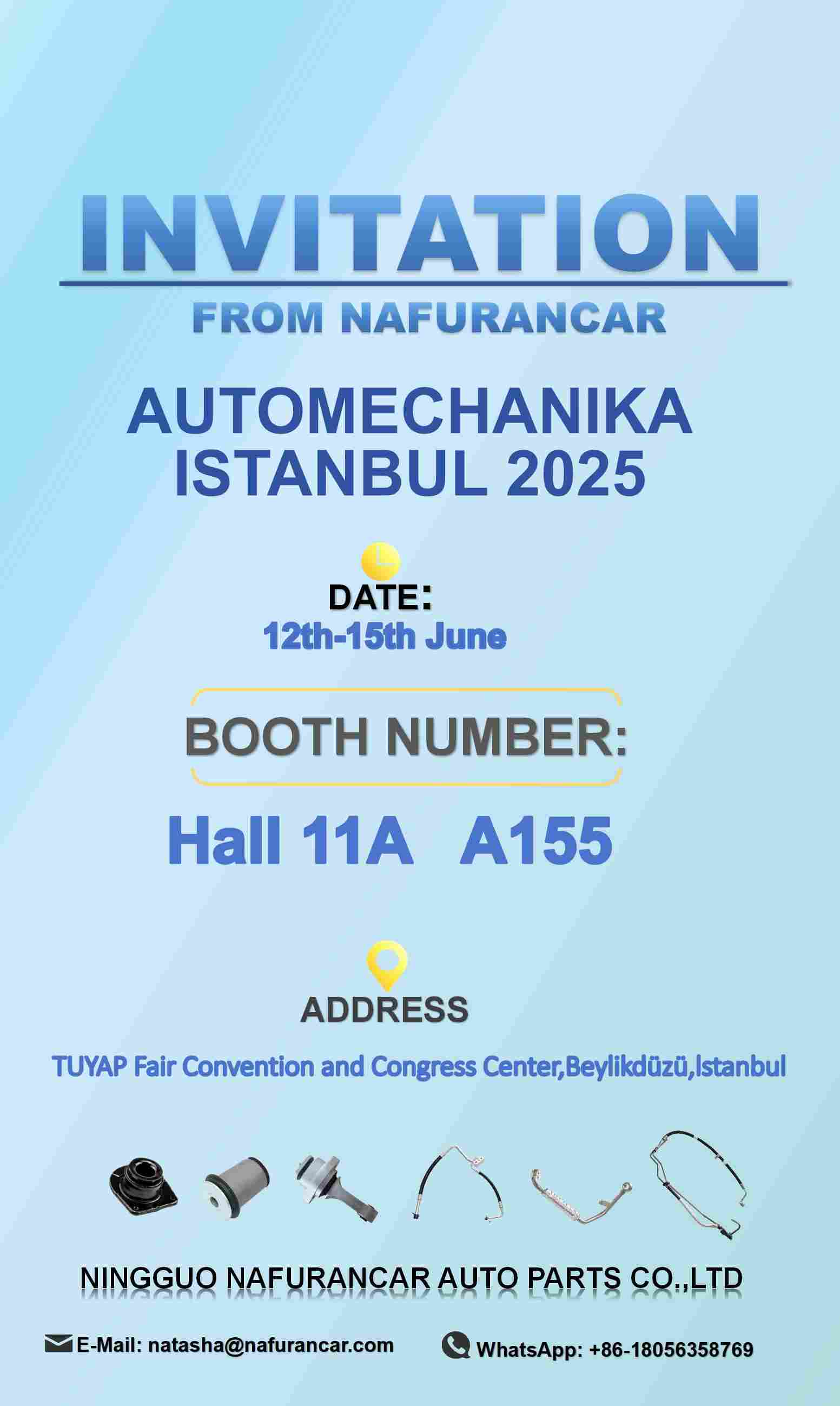 Invitación a la exposición AUTOMECHANIKA ISTANBUL 2025